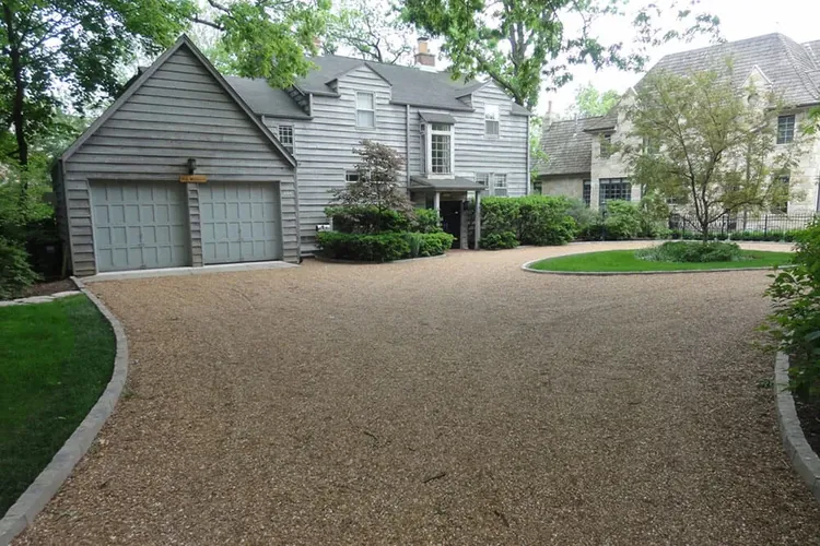Finished gravel driveway with fresh aggregate Western NC